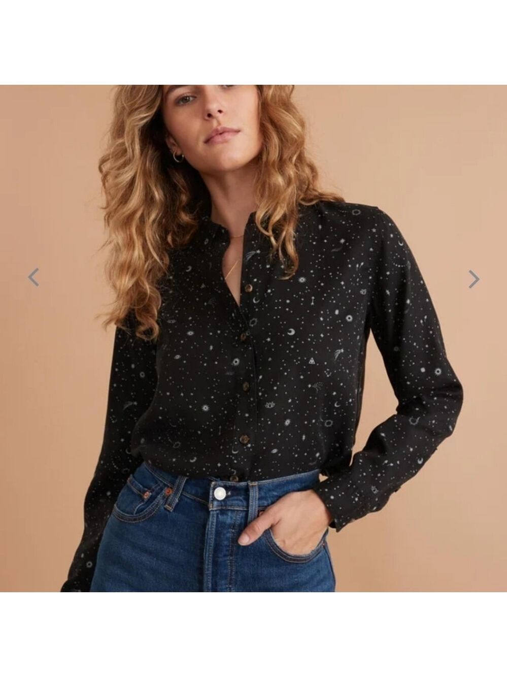MARINE layer Rebekah Relaxed Shirt in Eclipse Celestial Print - Picture 2 of 7